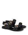 Agl Attilio Giusti Leombruni Women's Summer Nero Buckled Strappy Slingback Sandals In Black