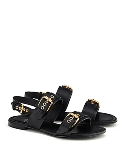 AGL ATTILIO GIUSTI LEOMBRUNI WOMEN'S SUMMER NERO BUCKLED STRAPPY SLINGBACK SANDALS