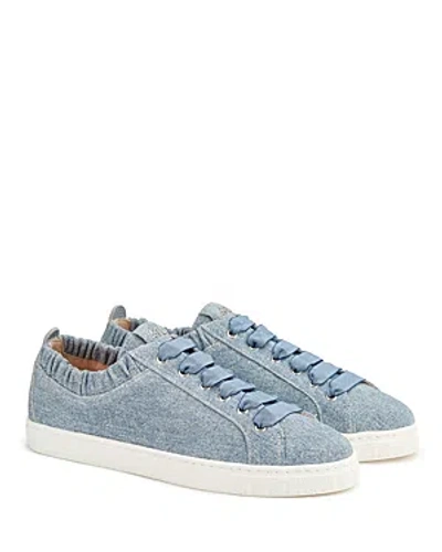 Agl Attilio Giusti Leombruni Women's Suzie Denim Print Lace Up Low Top Trainers In Jean