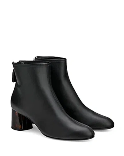 Agl Attilio Giusti Leombruni Women's Veta Back Zip Block Heel Booties In Black/tartaruga