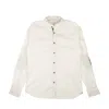 Aglini Cotton Blend Casual Shirt With Elbow Patch - White/dark Brown In White