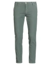 Aglini Man Pants Sage Green Size 33 Cotton, Lycra In Green