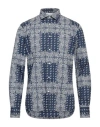 Aglini Man Shirt Blue Size 17 ½ Cotton In Blue