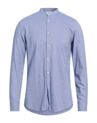 Aglini Man Shirt Bright Blue Size 16 Cotton
