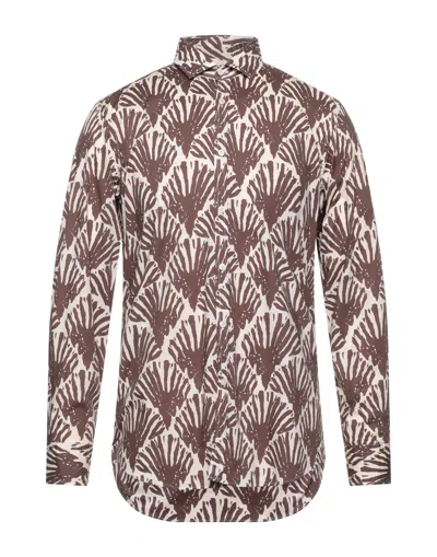 Aglini Shirts In Brown
