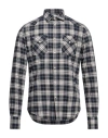 Aglini Man Shirt Navy Blue Size 15 Cotton In Navy Blue