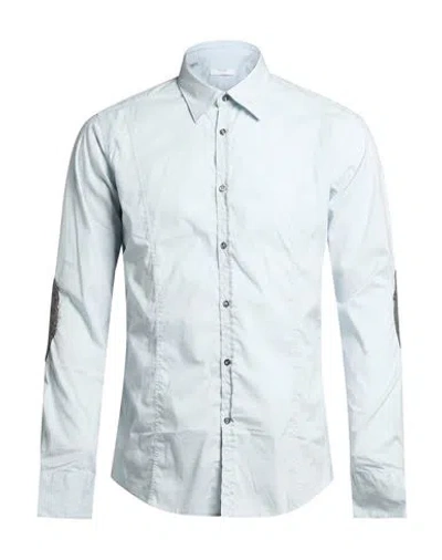 Aglini Man Shirt Sky Blue Size 15 Cotton, Polyamide, Elastane