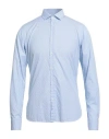 Aglini Man Shirt Sky Blue Size 17 ½ Cotton In Blue