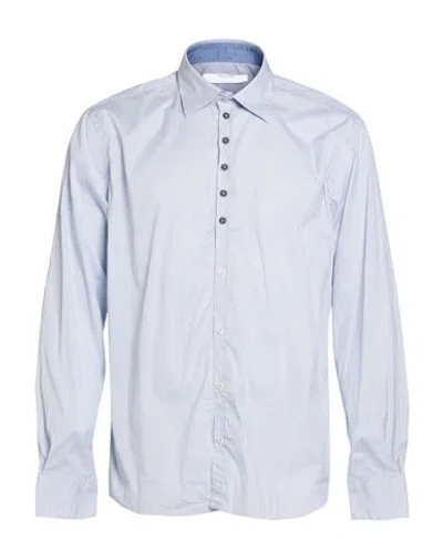Aglini Man Shirt Sky Blue Size 17 Cotton, Polyamide, Elastane