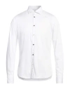 Aglini Man Shirt White Size 17 Cotton, Polyamide, Elastane In White