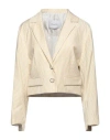 Aglini Woman Blazer Sand Size 6 Virgin Wool, Viscose, Elastane In Beige