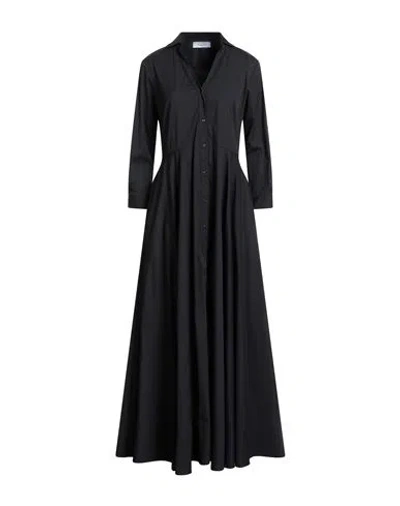 Aglini Woman Maxi Dress Black Size 8 Cotton, Polyamide, Elastane