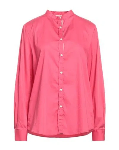 Aglini Woman Shirt Fuchsia Size 8 Cotton, Polyamide, Elastane In Pink