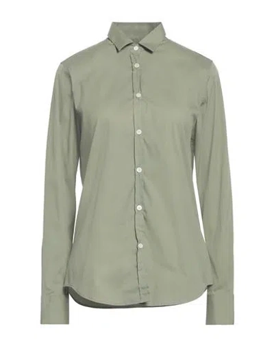 Aglini Woman Shirt Sage Green Size 8 Cotton, Polyamide, Elastane