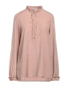 Aglini Woman Top Pastel Pink Size 10 Silk, Elastane