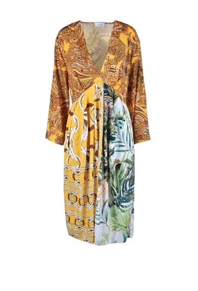 Aglini Women's Dress - Yellow In Multi