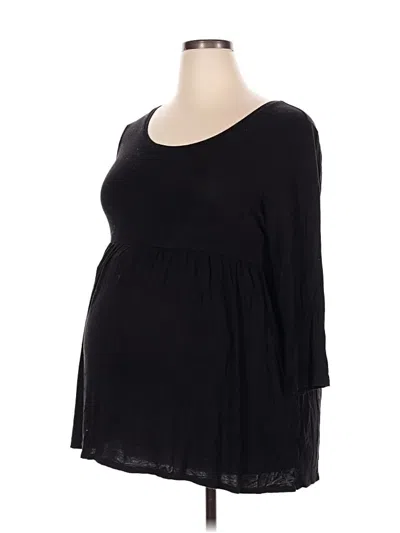 Pre-owned A:glow 3/4 Sleeve Top Black Sweetheart Neckline Tops