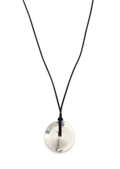 Agmes Cora Suede Cord Necklace In Black