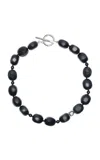 Agmes Dara Sterling Silver Onyx Necklace In Black
