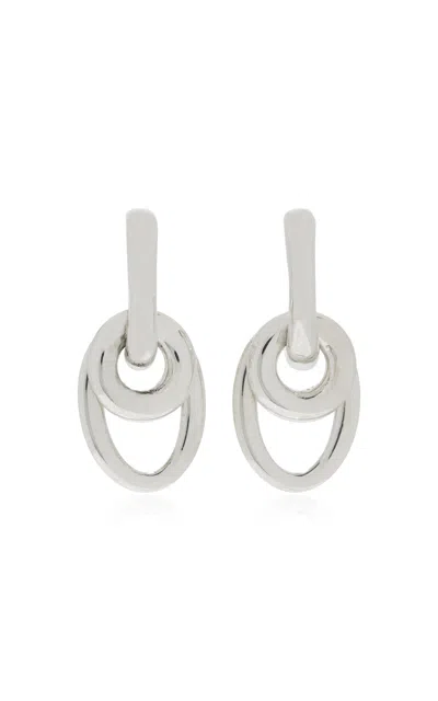 Agmes Ellipses Sterling Silver Hoop Earrings