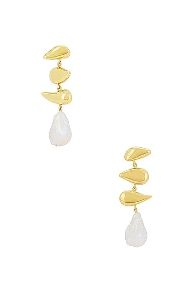 Agmes Flora Earrings In Gold Vermeil