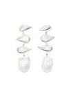 Agmes Flora Pearl-embellished Sterling Silver Drop Earrings