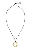 Agmes Marta Gold Vermeil; Leather Necklace