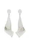 Agmes Medium Calla Sterling Silver Earrings In White