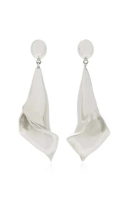 Agmes Medium Calla Sterling Silver Earrings In Silver