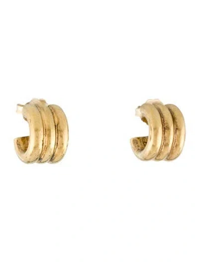 Pre-owned Agmes Mini Triple Ridge Hoop Earrings In Multi