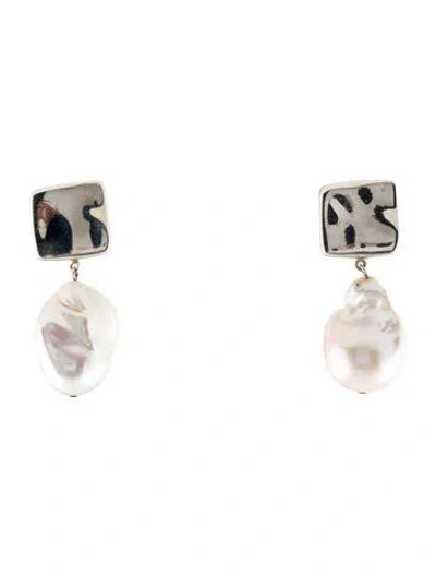 Pre-owned Agmes Pearl Drop Earrings In Multi