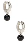 Agmes Sonia Earrings In Sterling Silver & Onyx