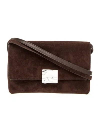 Pre-owned Agmes Suede Shoulder Bag In Brown