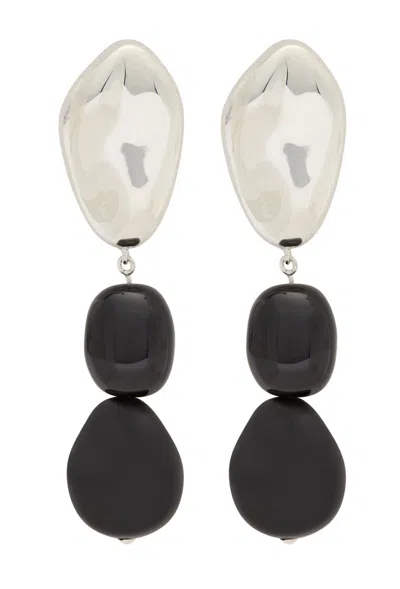 Agmes Tess Sterling Silver Drop Earrings In Black