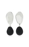 Agmes Tess Sterling Silver Onyx Earrings In Black