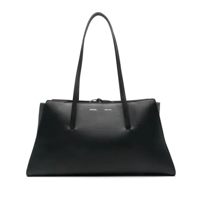 Agneel Leather Tote Bags In Black
