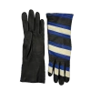 Agnelle Alexine Midlength Striped Leather Gloves In Multi