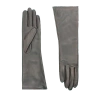 Agnelle Celia Mid-length Lambskin Glove With A Silk Lining In Gray