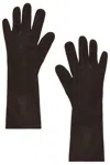 Agnelle Celia Suede Gloves In Brown