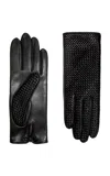 Agnelle Chloe Leather Gloves In Black