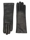 Agnelle "christina" Nappa Leather Cashmere Gloves In Black