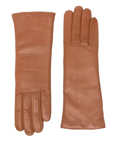AGNELLE AGNELLE "CHRISTINA" NAPPA LEATHER CASHMERE GLOVES ACCESSORIES