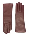 Agnelle "christina" Nappa Leather Cashmere Gloves Accessories In Red