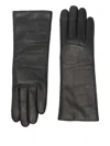 Agnelle "christina" Nappa Leather Cashmere Gloves In Black