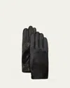 Agnelle Classic Hair On Leather Gloves In Black