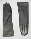 Agnelle Classic Lambskin Leather Gloves In Red