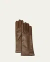 Agnelle Classic Lambskin Leather Gloves In Red