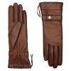 Agnelle Dallas Cashmere Lined Lambskin Glove With Corset Lacing In Brown
