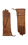 Agnelle Dallas Cashmere-lined Leather Gloves In Brown