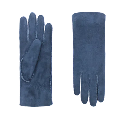 Agnelle Denise Shearling Glove In Blue